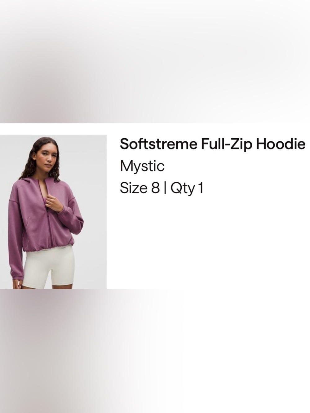 Lululemon Softstreme Full-Zip Hoodie in Mystic Purple